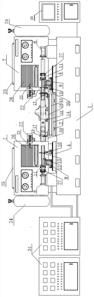 A method for press-fitting the shaft head and the middle section of the middle and rear axle housing assembly of the automobile