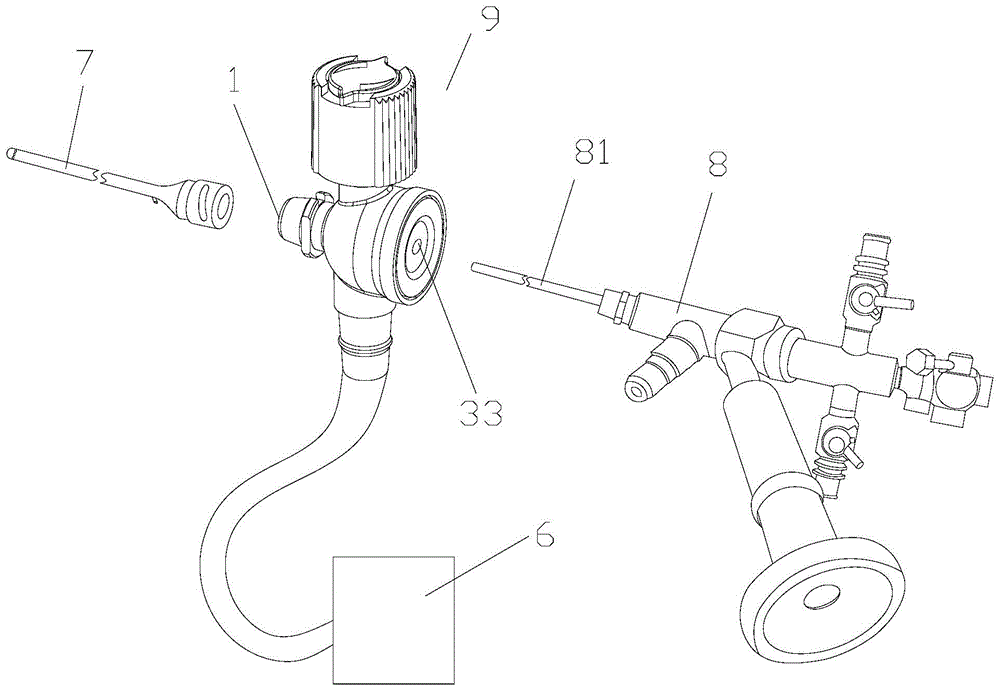 Negative pressure adjusting device connected with ureter sheath