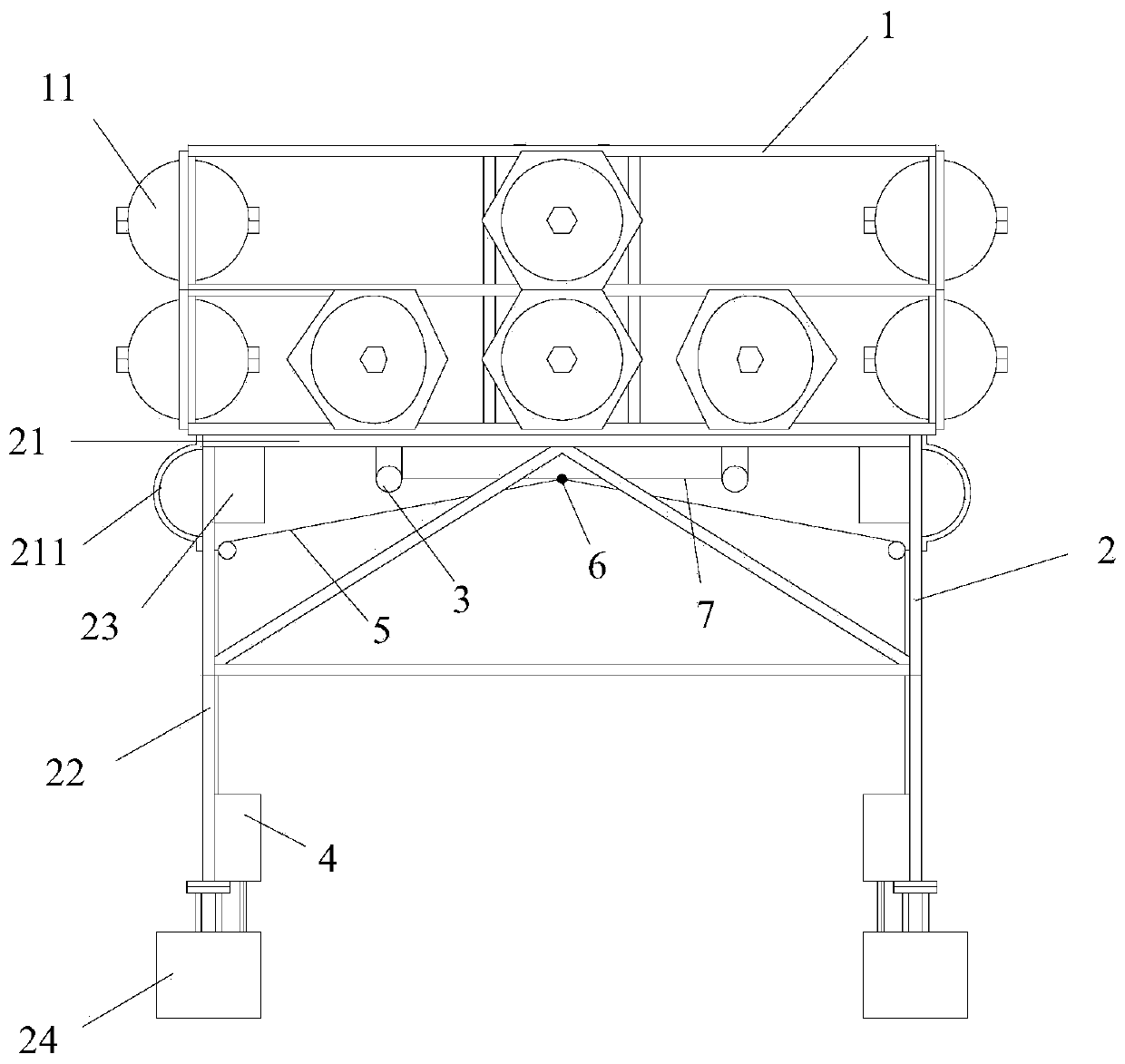 Self-adaptive seabed lander based on load-rejectable foot pads