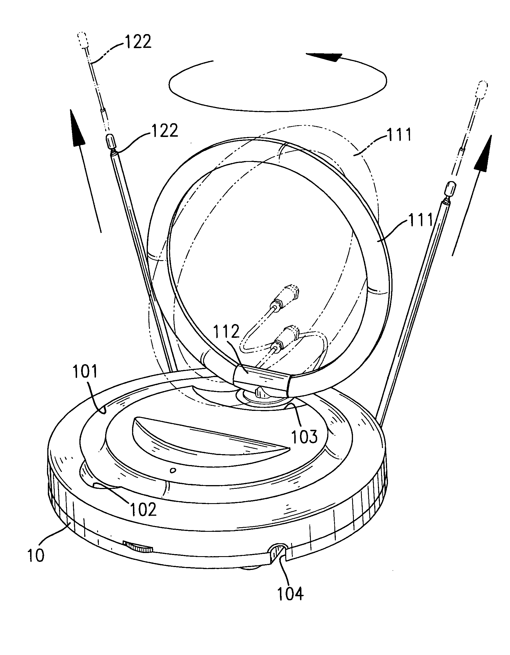 Collapsible indoor television antenna assembly