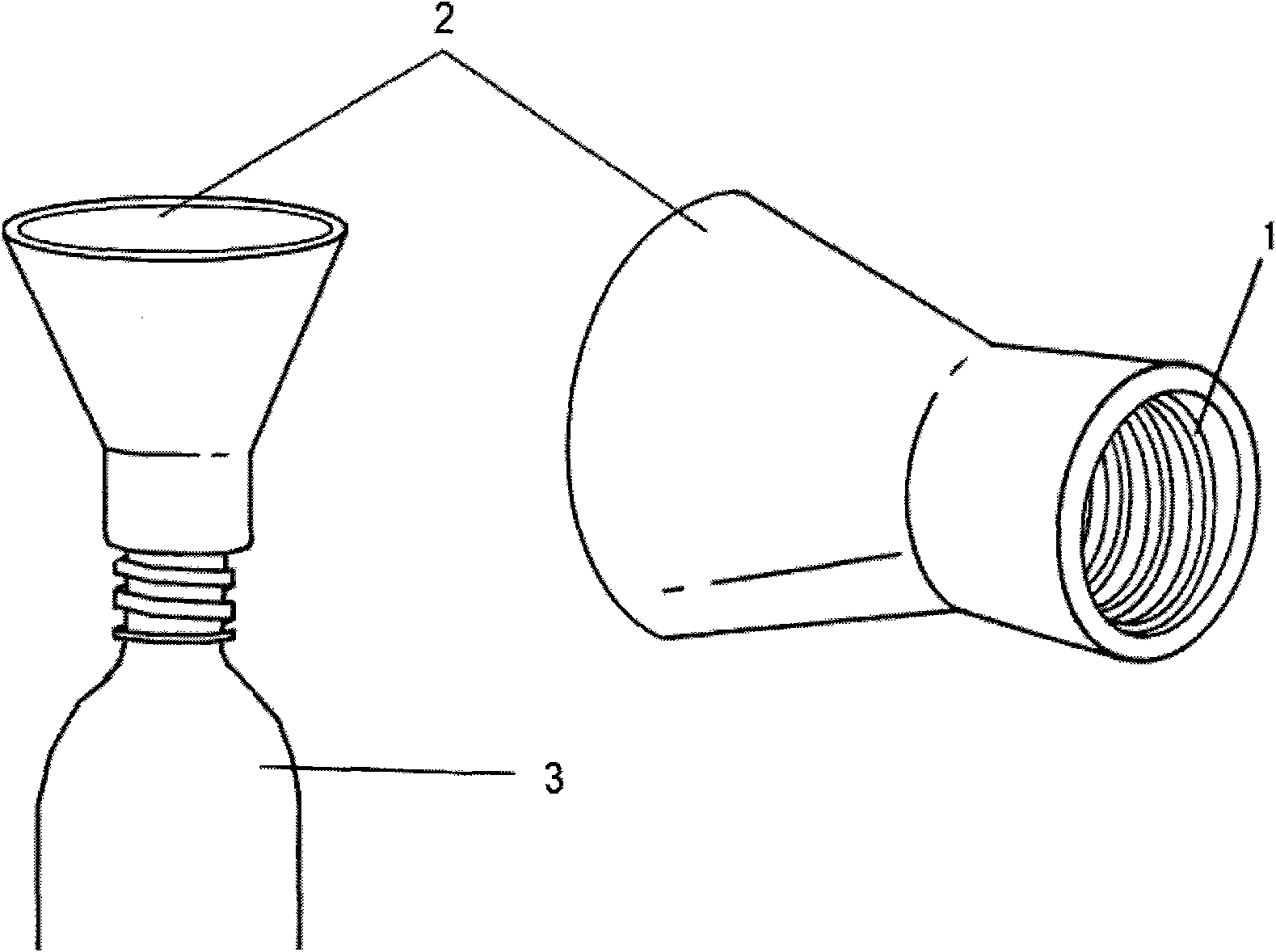 Flexible universal threaded funnel