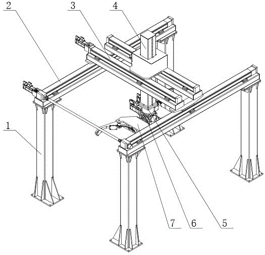 Five-axis hub transfer robot and clamping manipulator