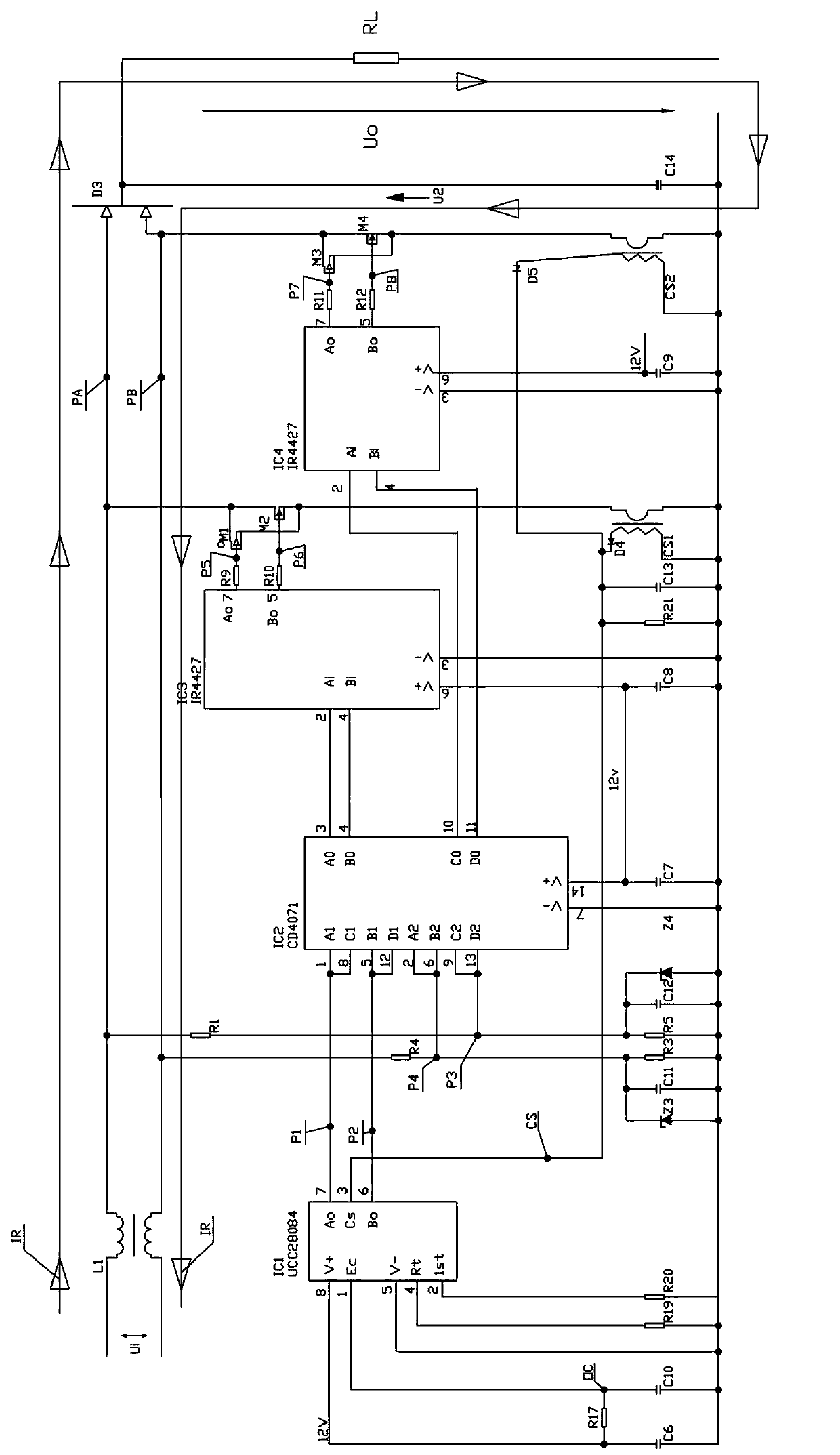 High-efficiency output power supply adaption circuit for LED chip