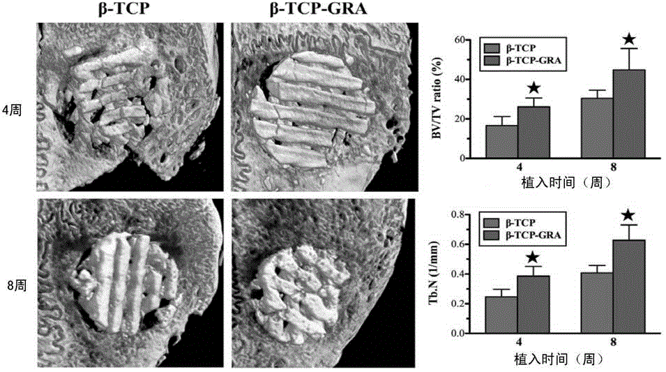 Graphene-modified biological ceramic support material and preparing method and application thereof