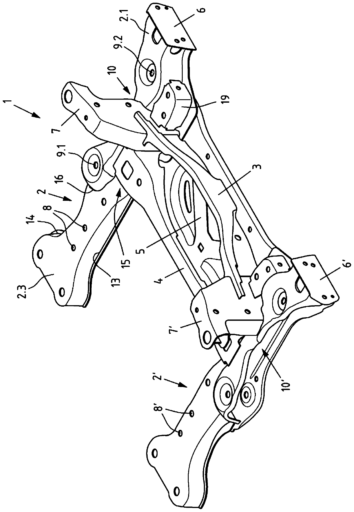 Auxiliary frame for vehicle, in particular electric vehicle