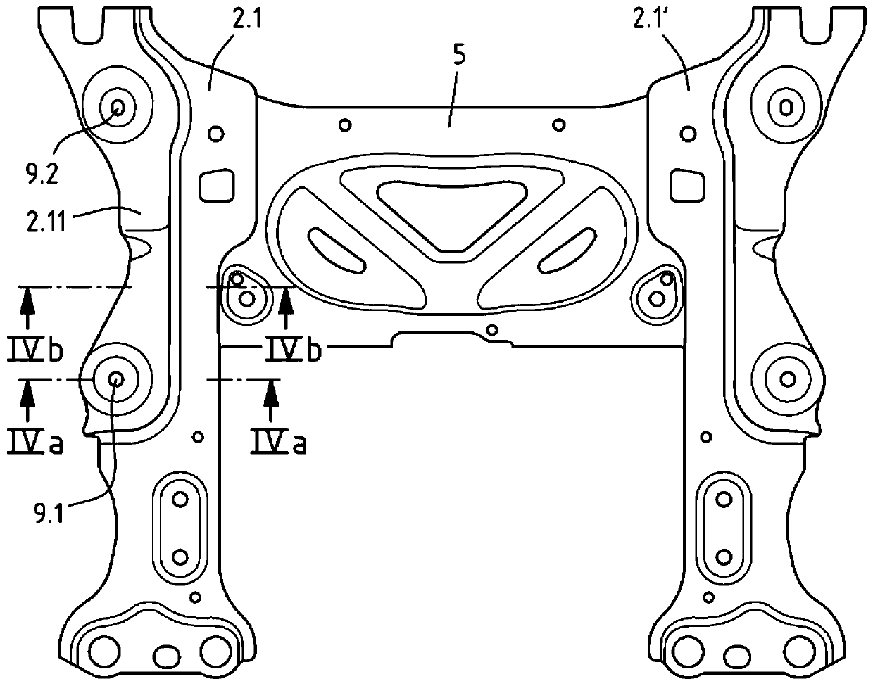 Auxiliary frame for vehicle, in particular electric vehicle