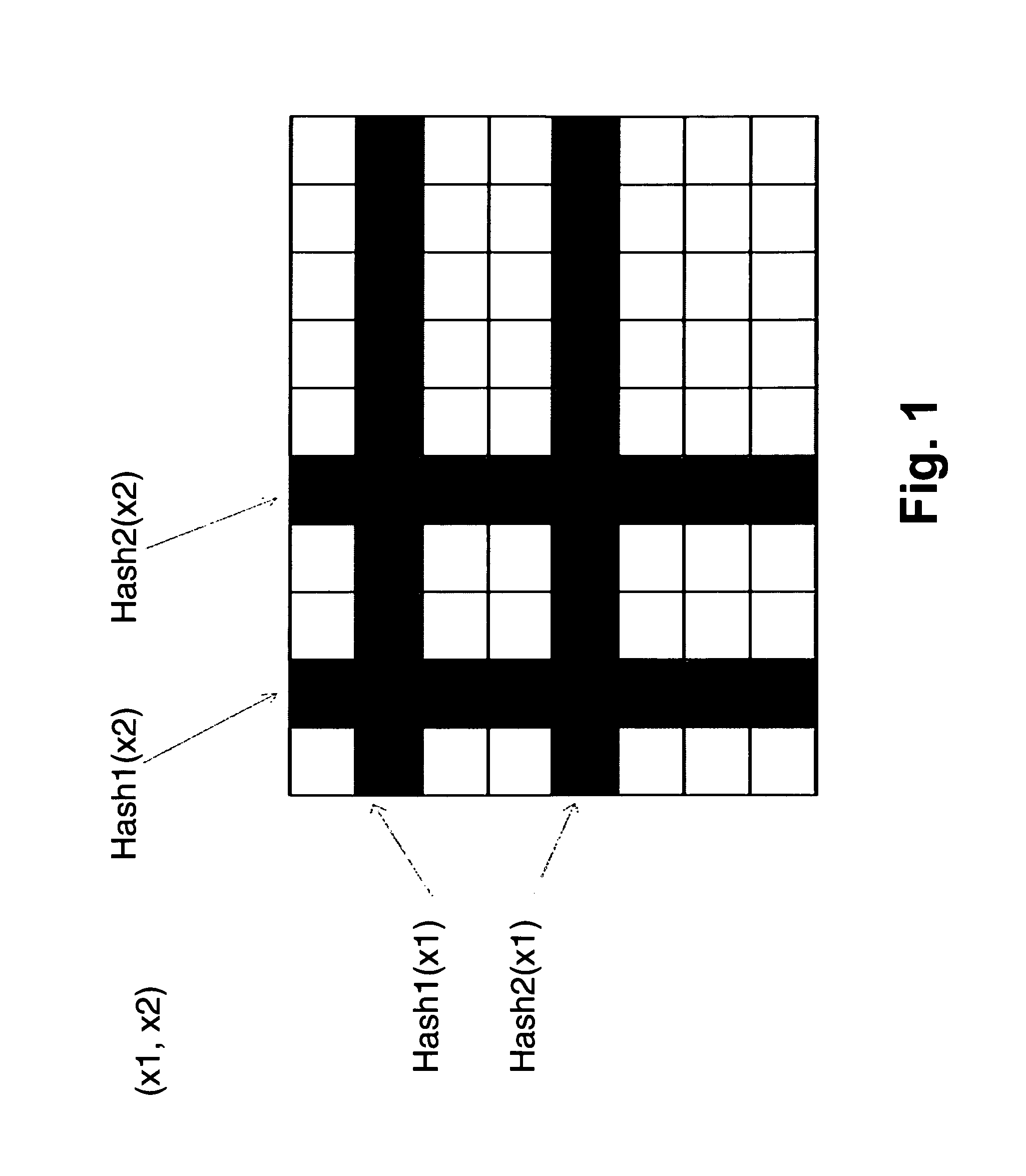 Method and system for probabilistic processing of data using a bit matrix, tuples, and hash values