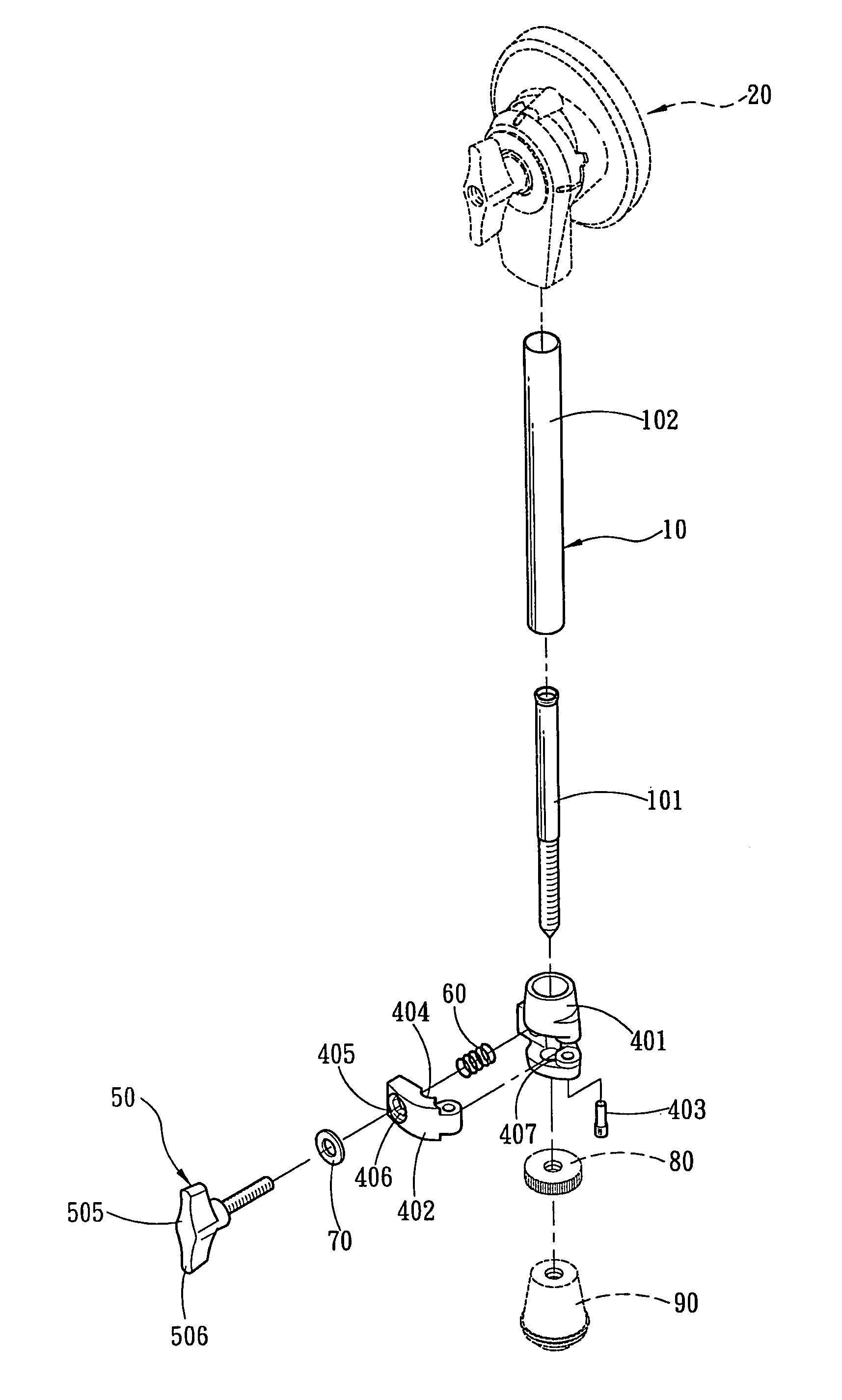 Anchoring structure for telescopic tubes of drum sets