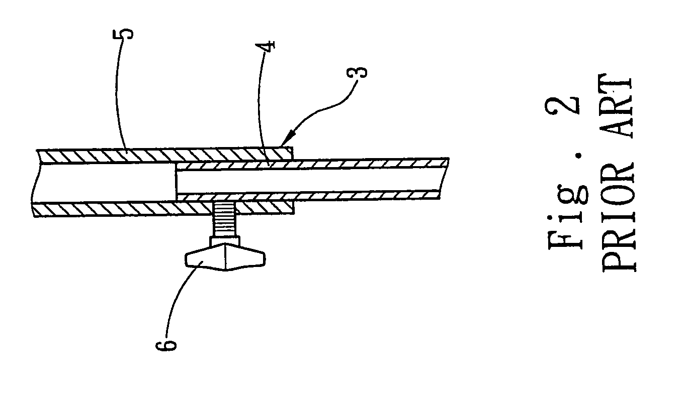 Anchoring structure for telescopic tubes of drum sets