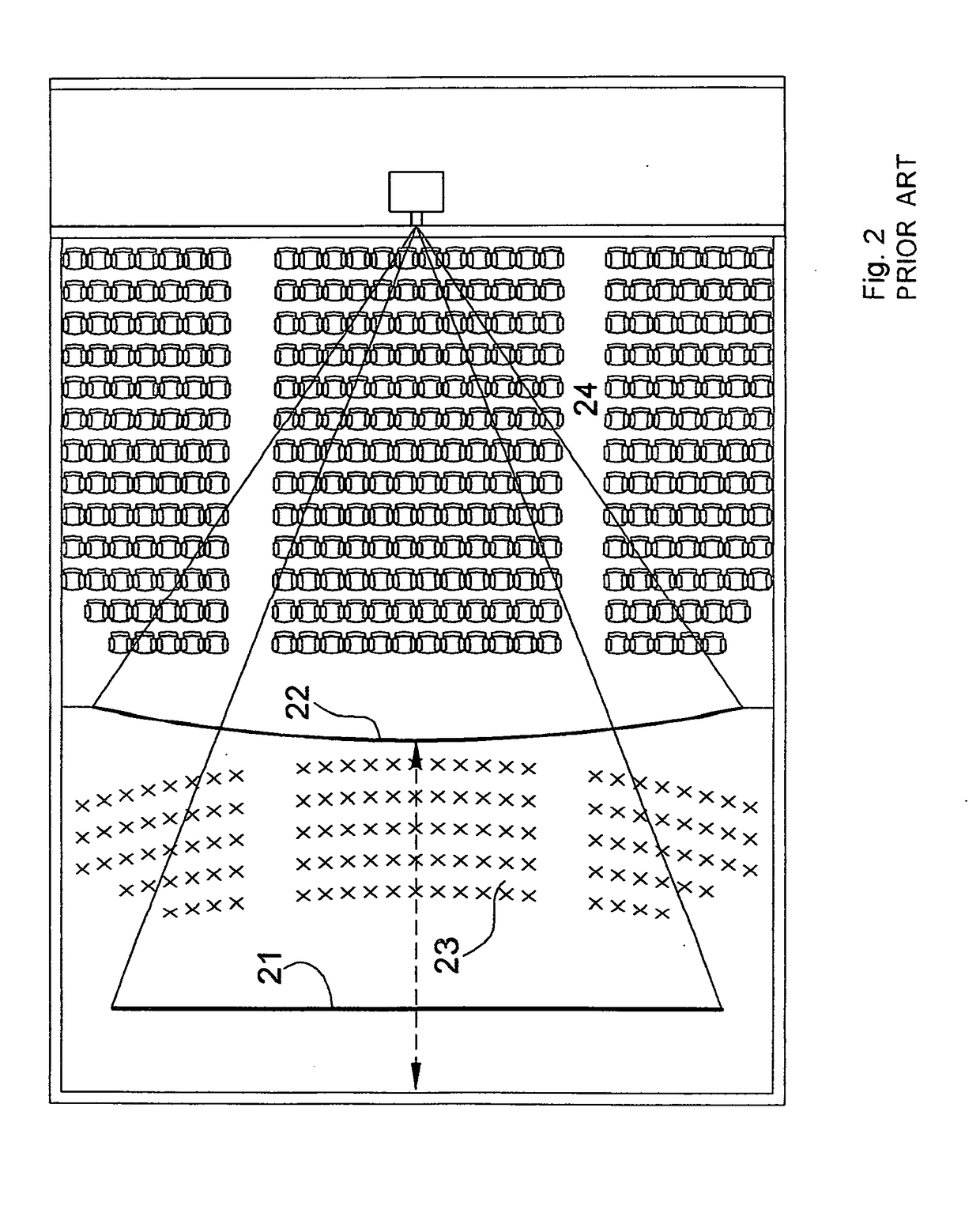 Method and system for creating wide-screen picture-dominance effect in a conventional motion-picture theater