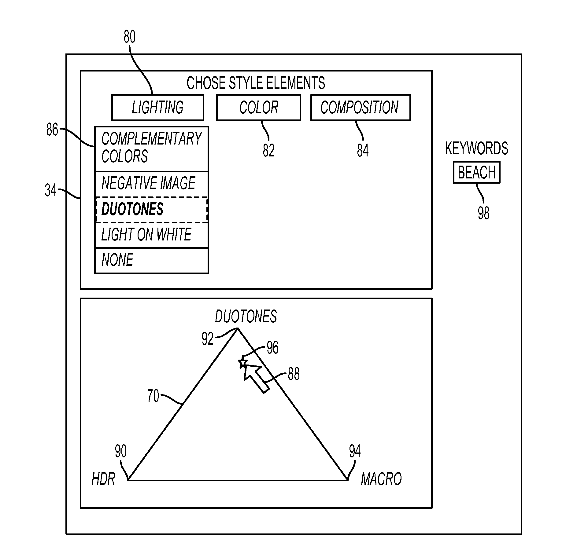 Image selection based on photographic style