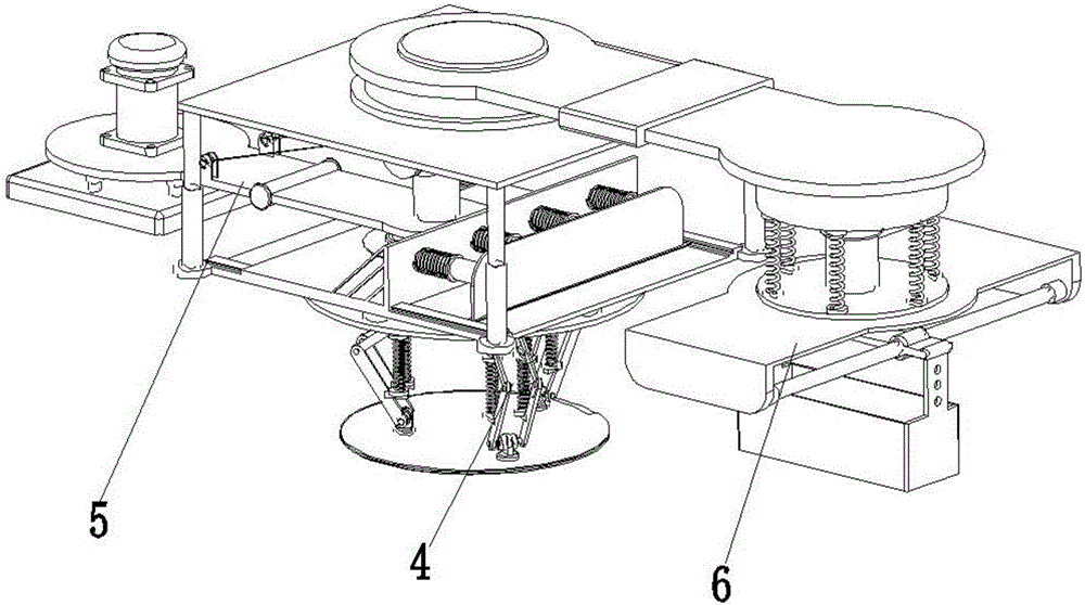 Laying device for laying operation robot for floor tiles of road surface