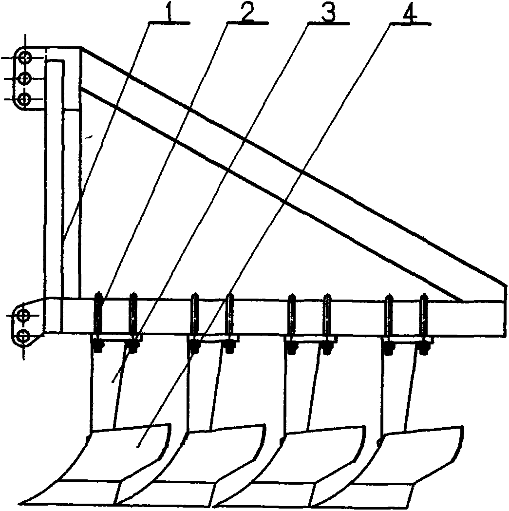 Two-way multi-share plough unit