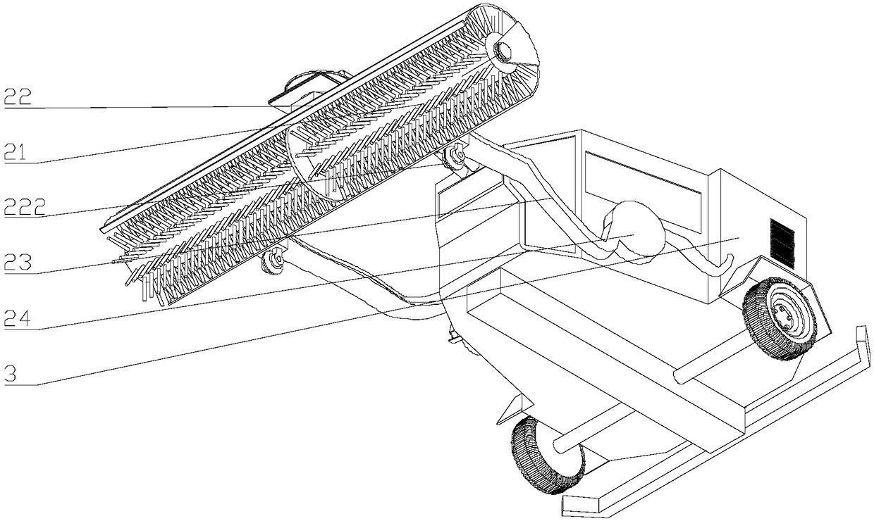 Park fallen leave collecting and recycling device