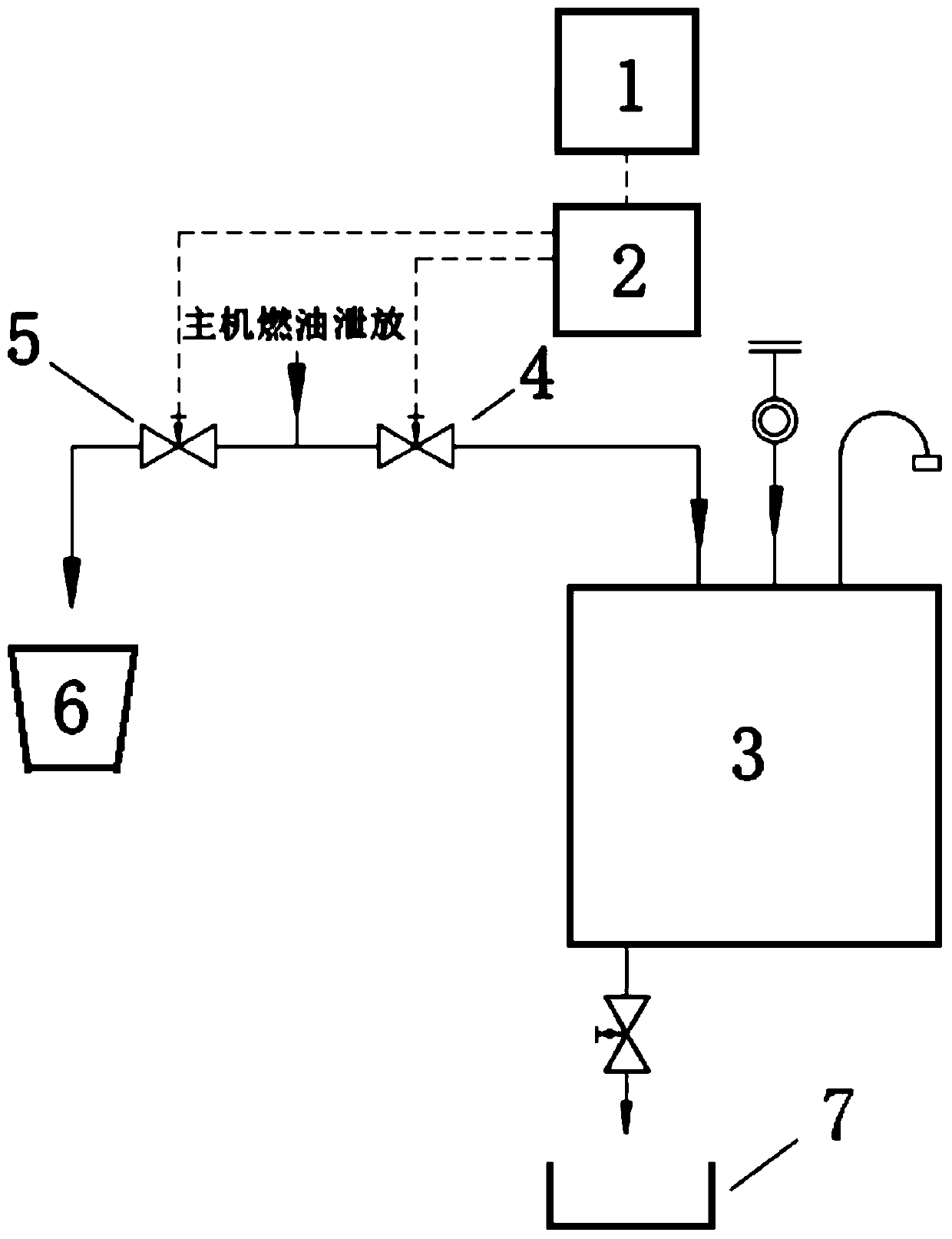 Automatic collecting and metering system for fuel oil discharge amount of diesel engine