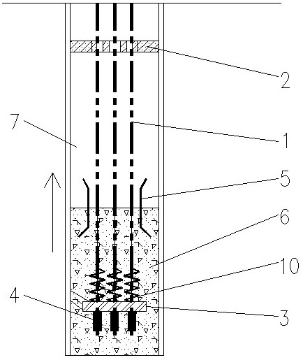 Prestressed anti-corrosion anti-floating anchor rod and construction method