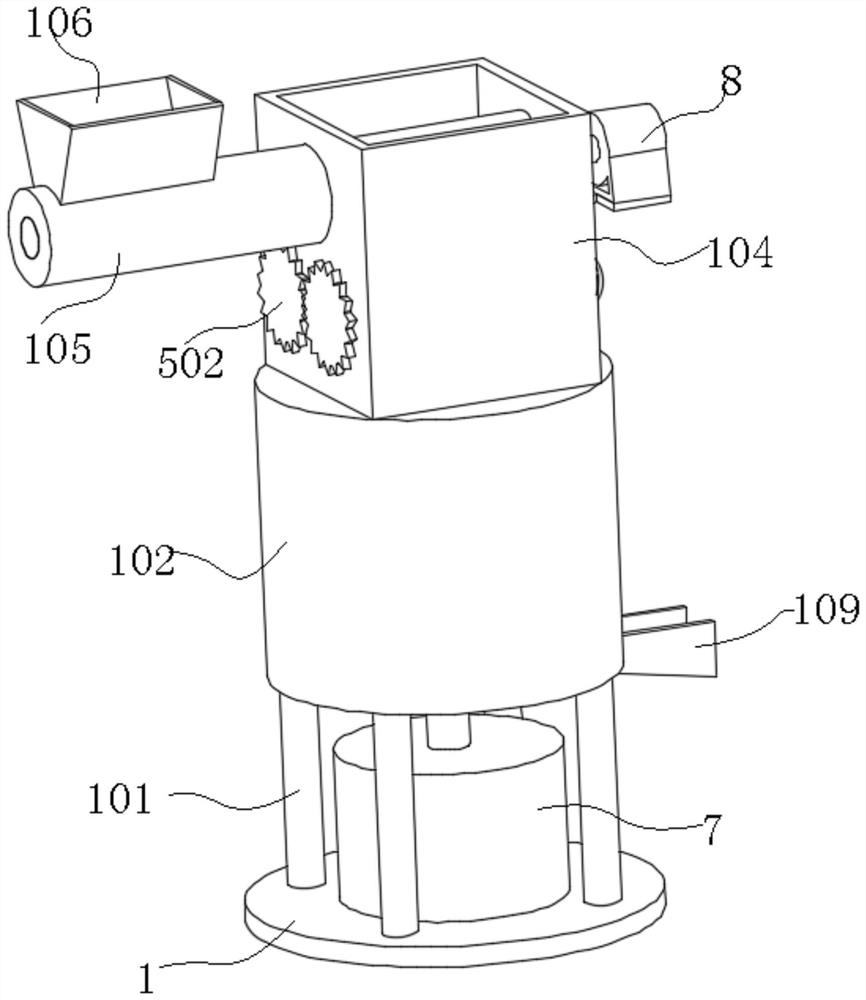 Biomass raw material granulating and forming device