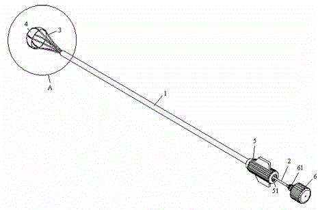 Covered basket type ureteral calculus blockage extractor