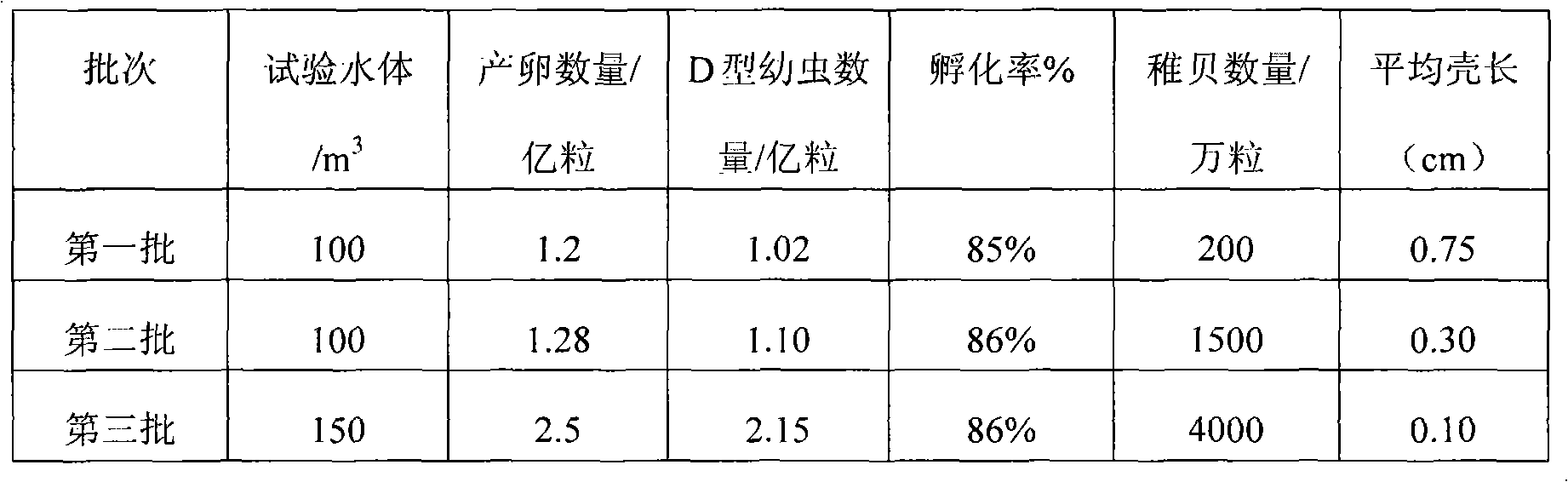 Factory culturing method for clam shells