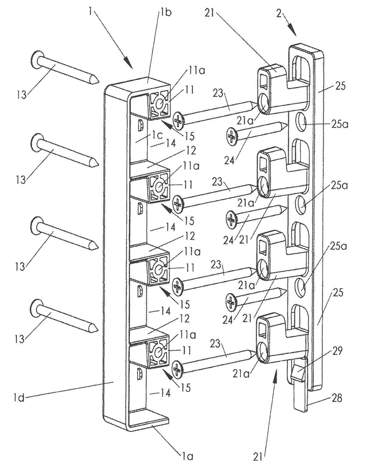 Bedstead fastening device