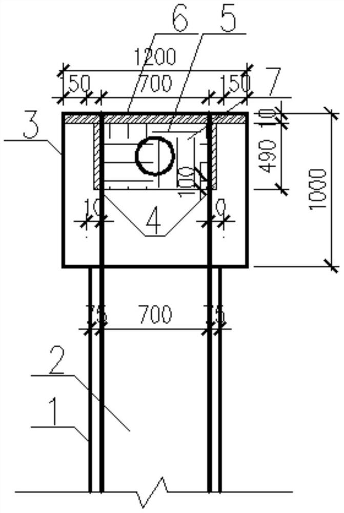 smw construction method pile top ring beam structure and its construction method