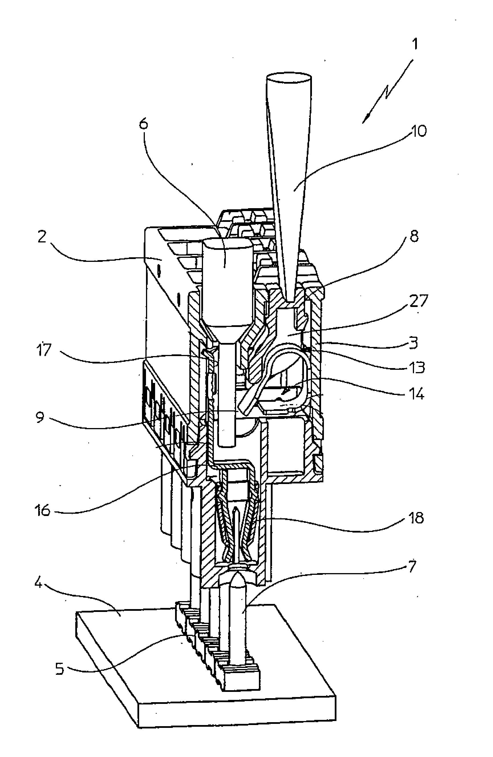 Connecting terminal for printed circuit boards