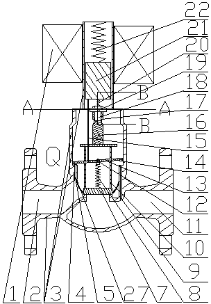 Pilot-type micro-resistance low-power-consumption large-diameter electromagnetic valve