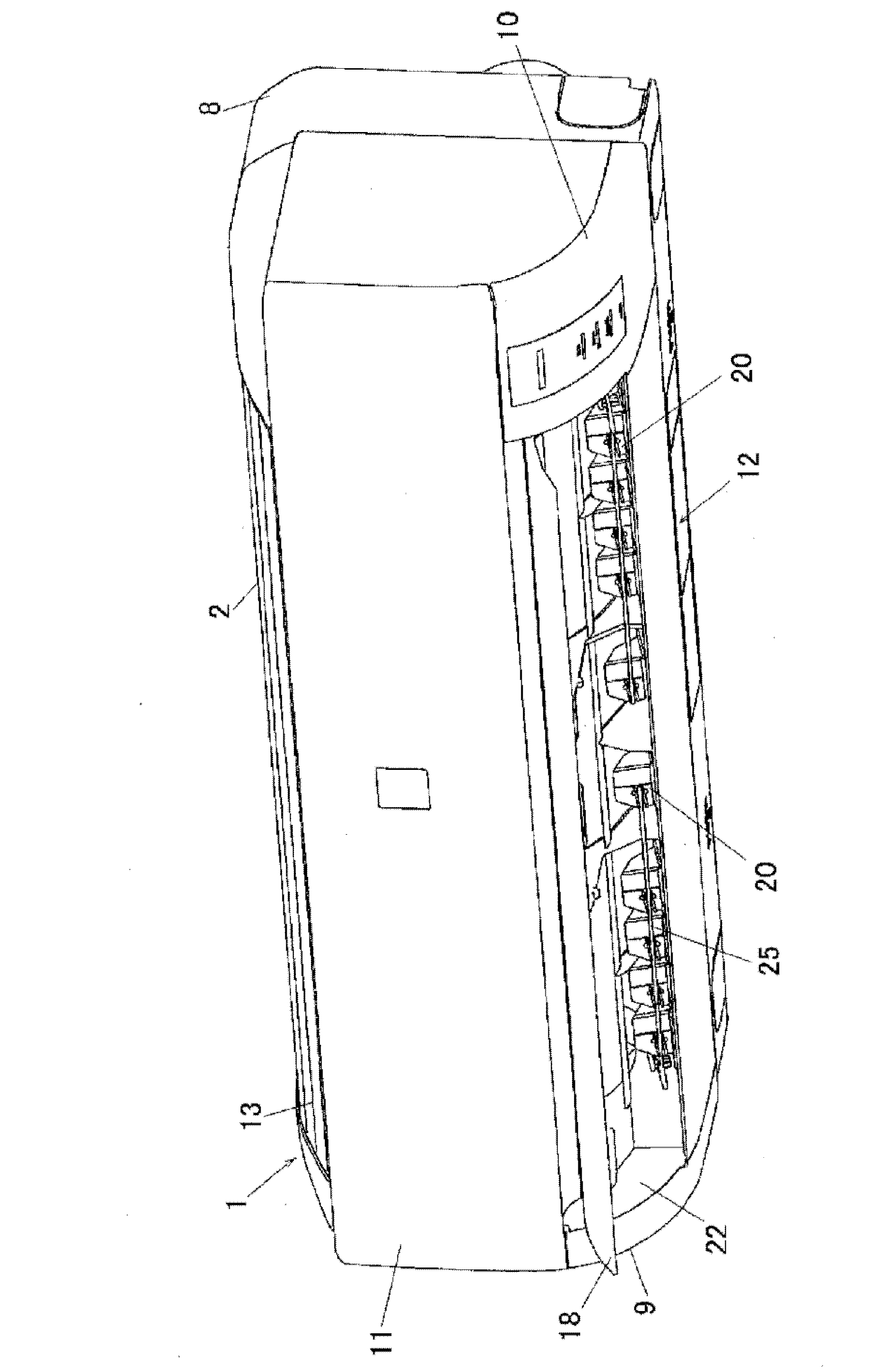 Air flow direction changing device for air adjusting device