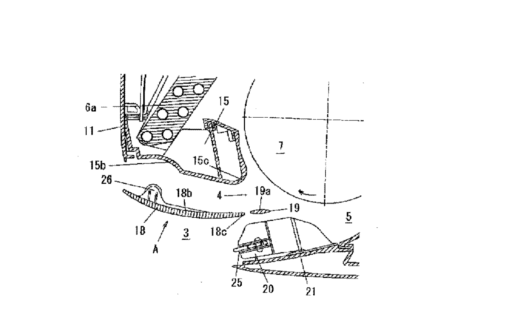 Air flow direction changing device for air adjusting device