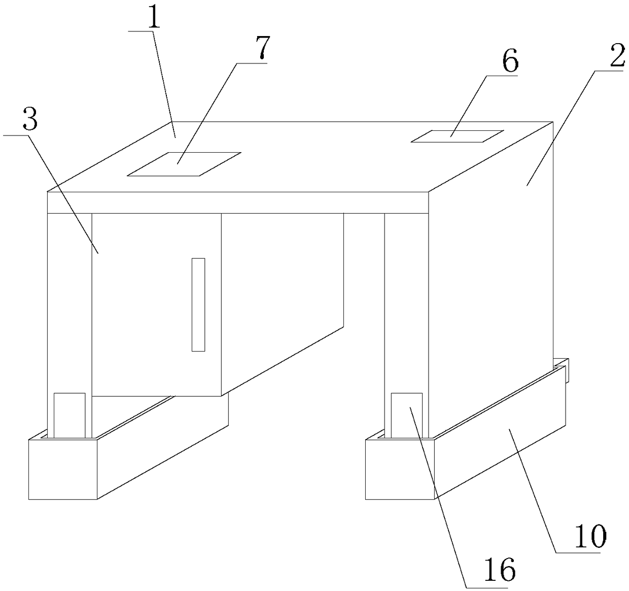 Anti-overturning end table based on negative pressure suckers