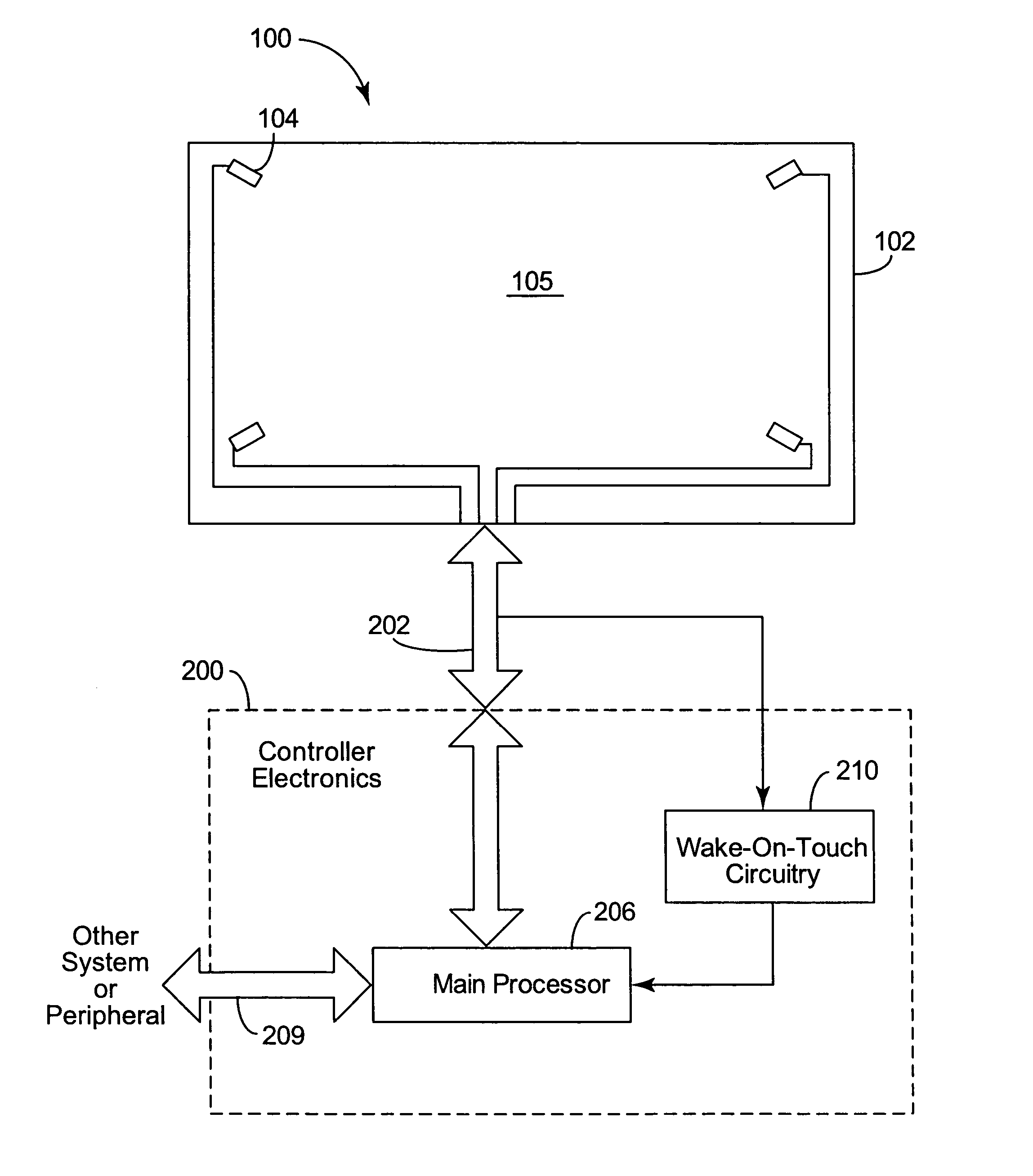 Wake-on-touch for vibration sensing touch input devices