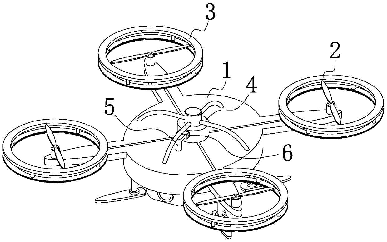 Aerial photography unmanned aerial vehicle preventing from falling and being damaged based on pneumatic deceleration