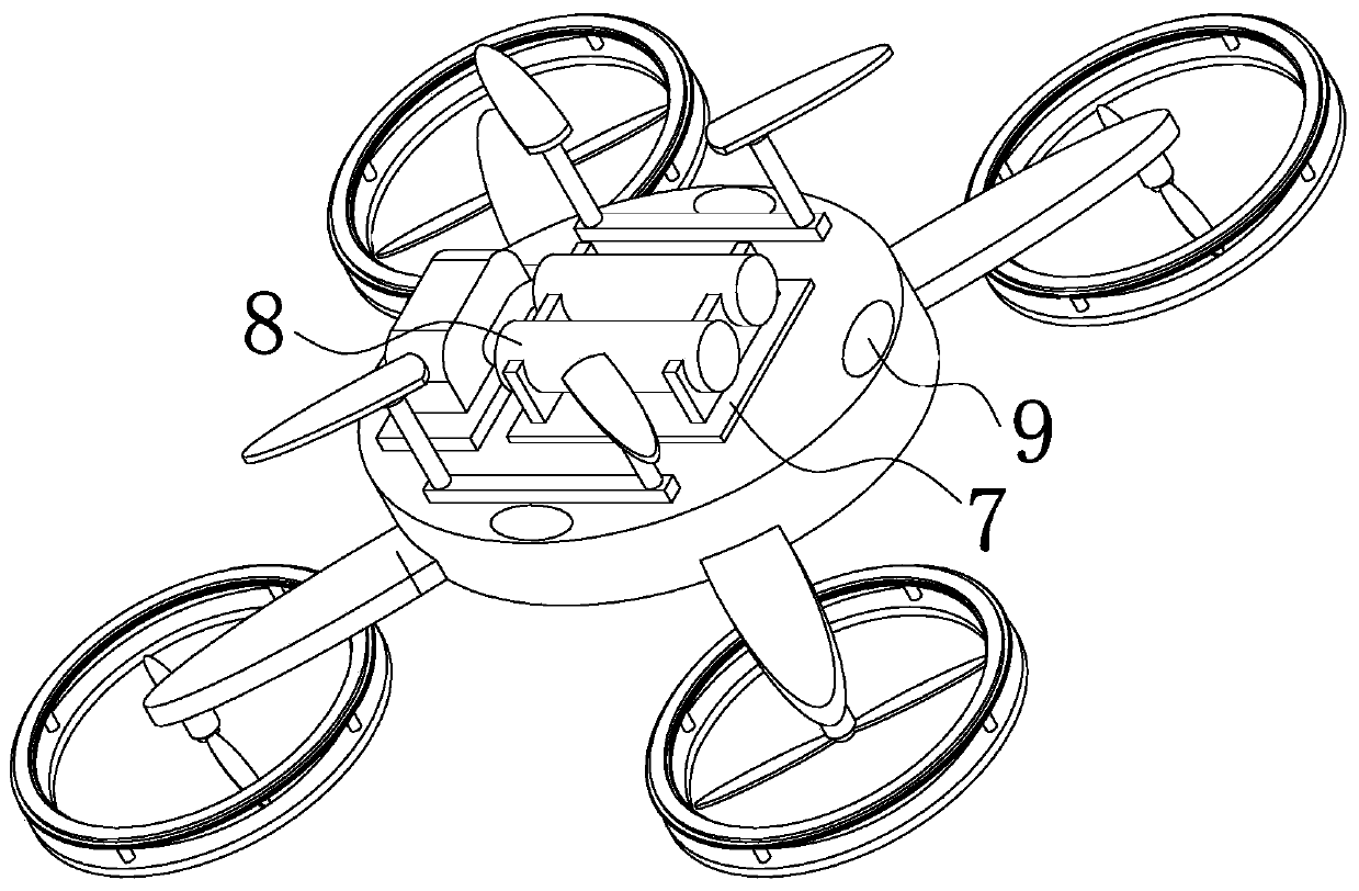 Aerial photography unmanned aerial vehicle preventing from falling and being damaged based on pneumatic deceleration