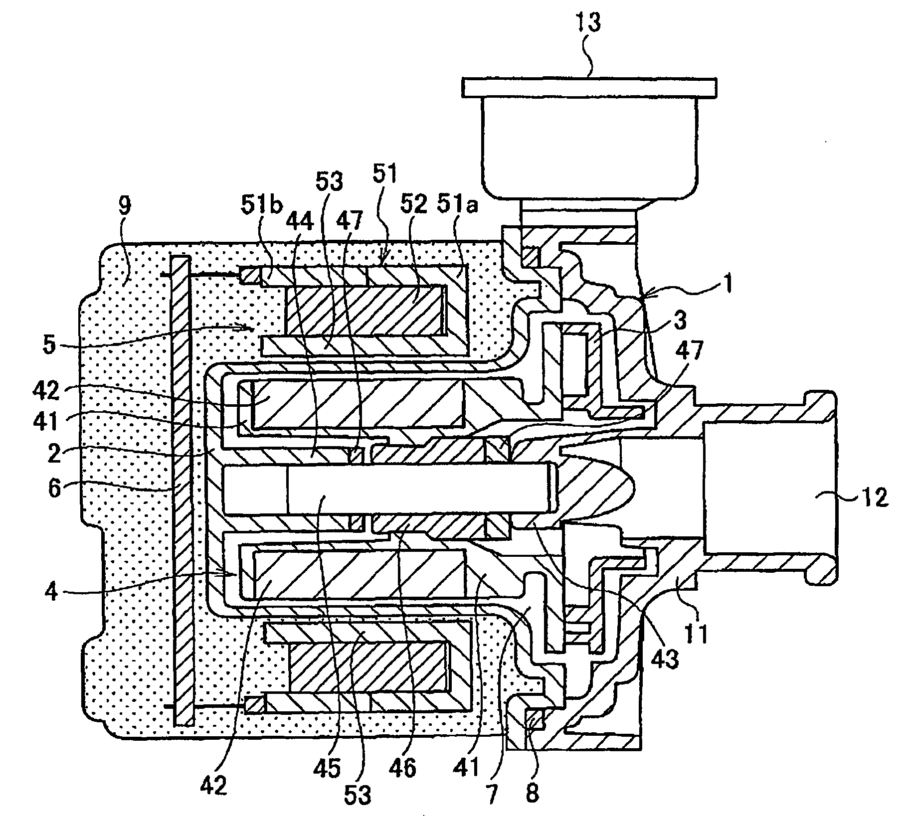 Claw pole type motor and pump