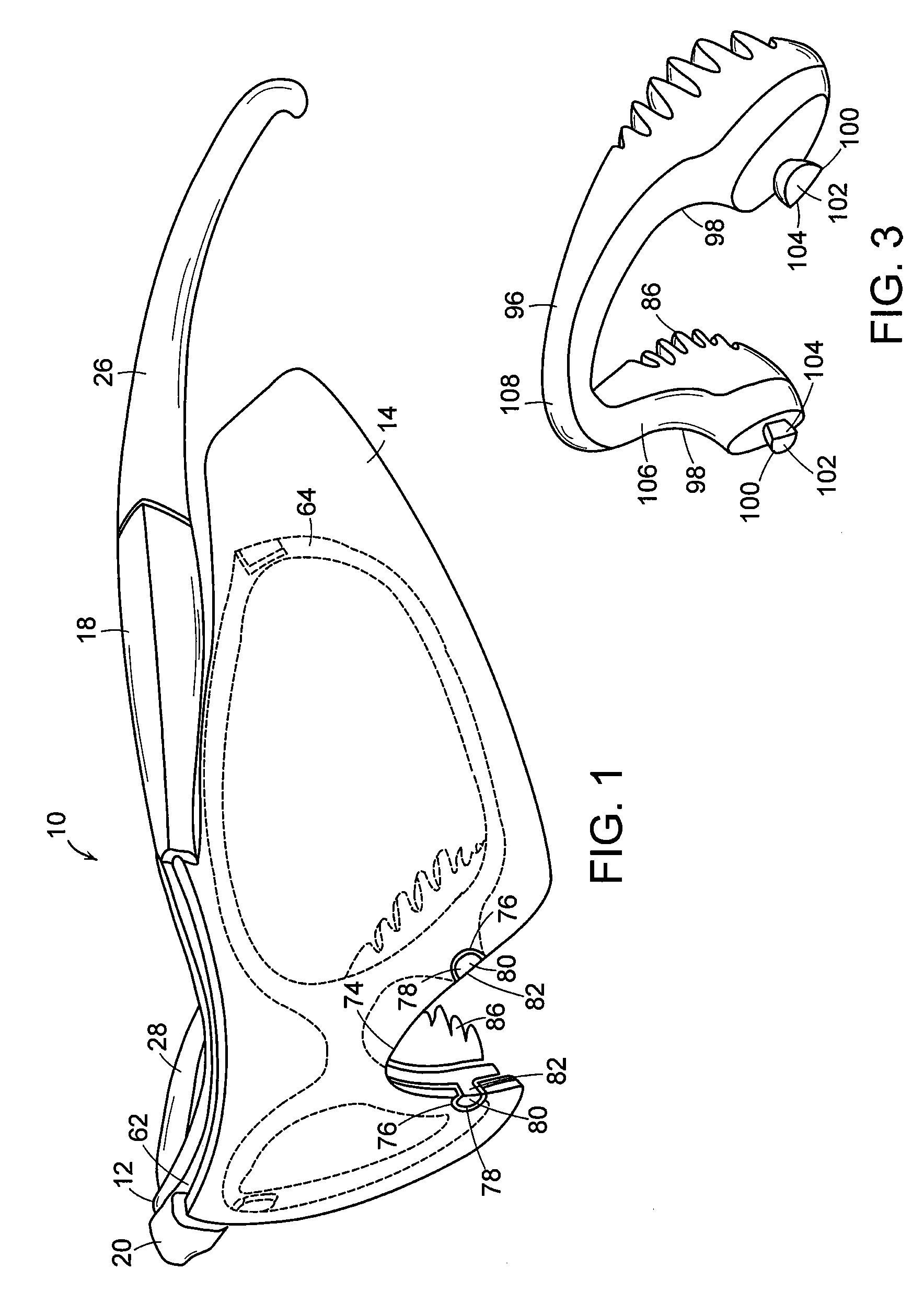 Eyewear with clip-on frame and lens