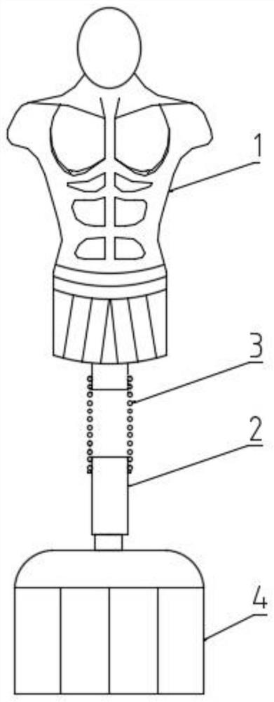 A psychological pressure relief boxing receptor swing part and its production and assembly equipment