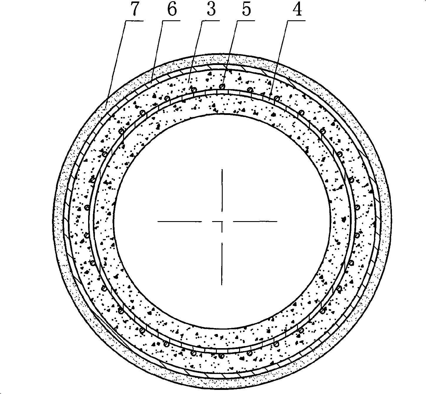 Prestressed reinforced concrete pipe built-in with plastic sleeve faucet