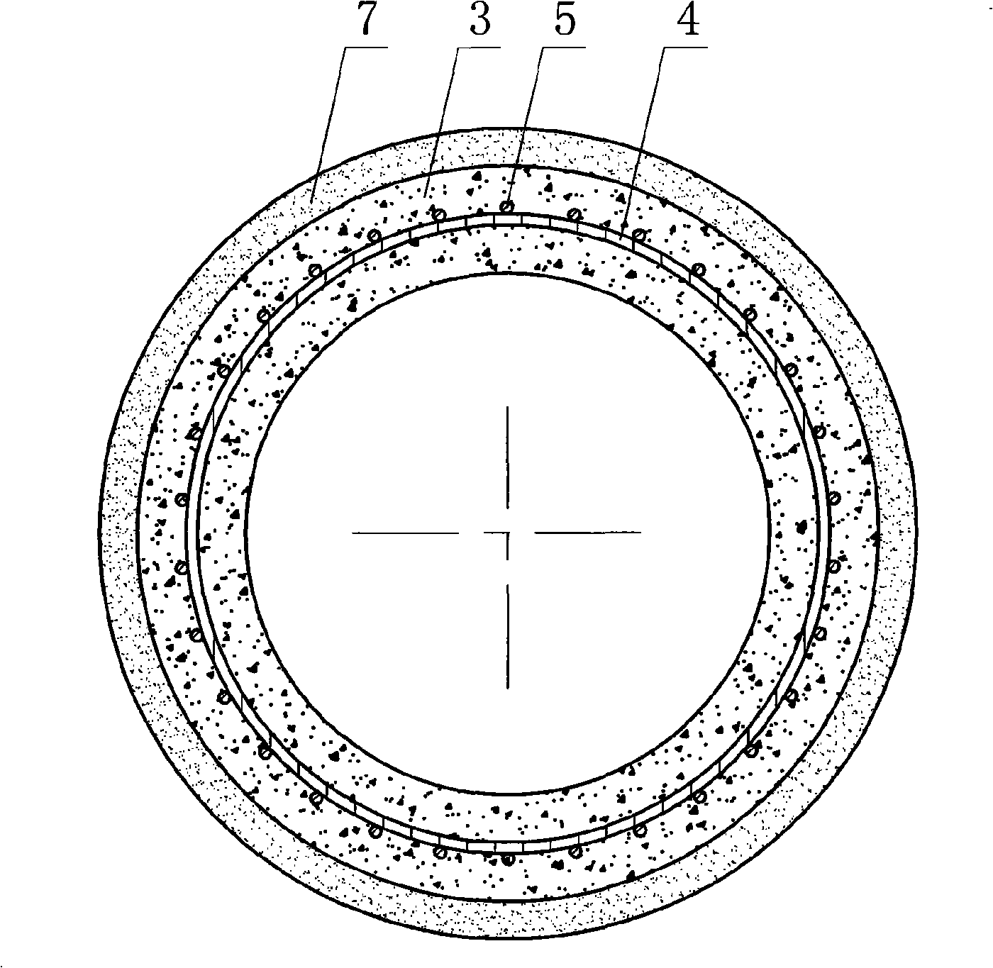 Prestressed reinforced concrete pipe built-in with plastic sleeve faucet