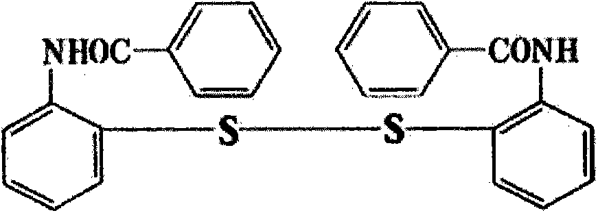 Measuring method for content of DBD (2, 2'-diphenyle formamidodiphenyl disulphide) in rubber chemical peptizer