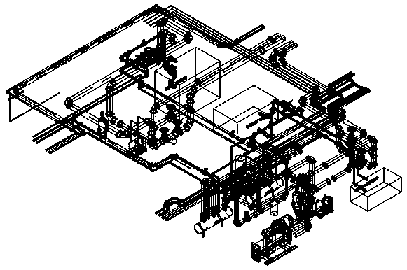 Assembling construction method for pipeline of refrigerating machine room of subway station