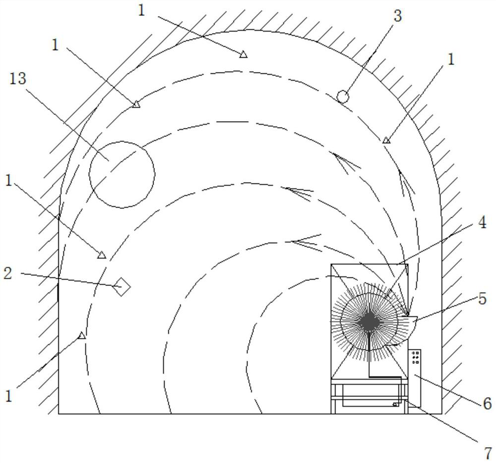 Guniting comprehensive dust control and removal system and automatic regulation and control manner thereof