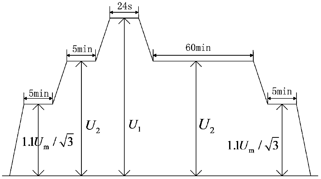 Converter transformer double side voltage applying partial discharge testing device and testing method thereof