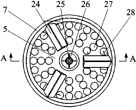 Cellular turntable driving type spherical fruit and vegetable breaking-cutting machine