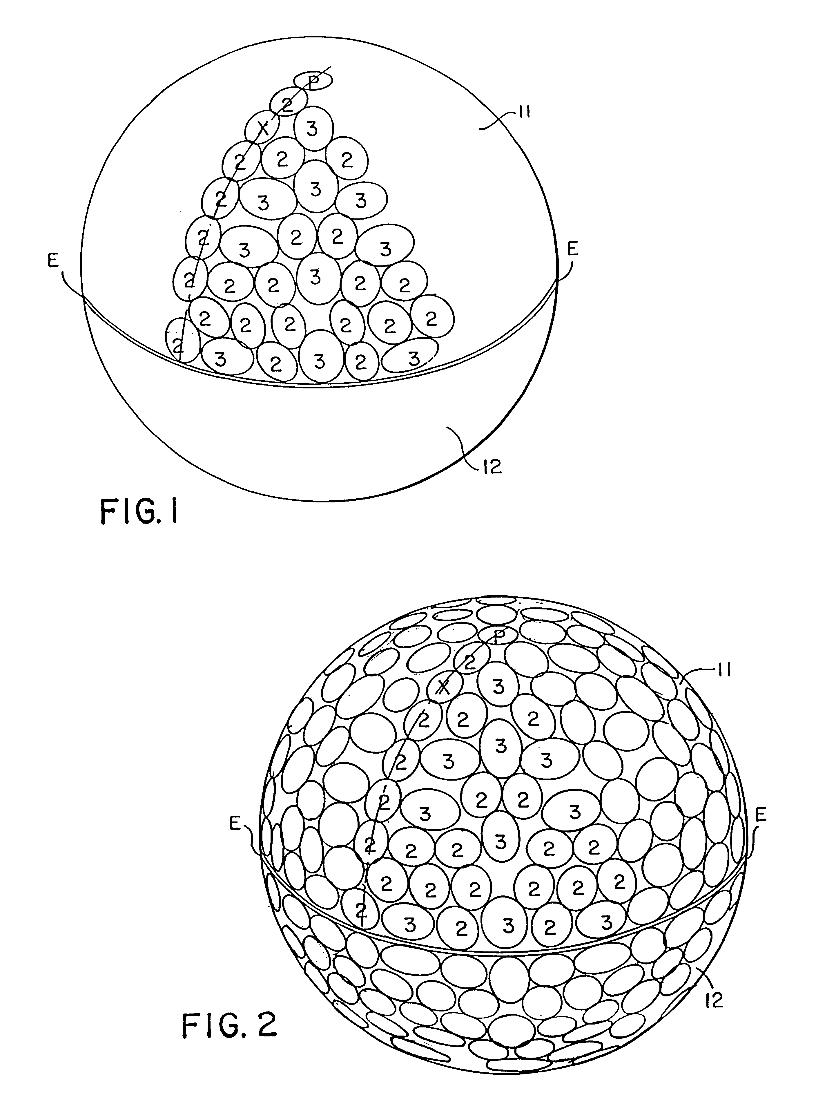 Method for forming elongated dimples