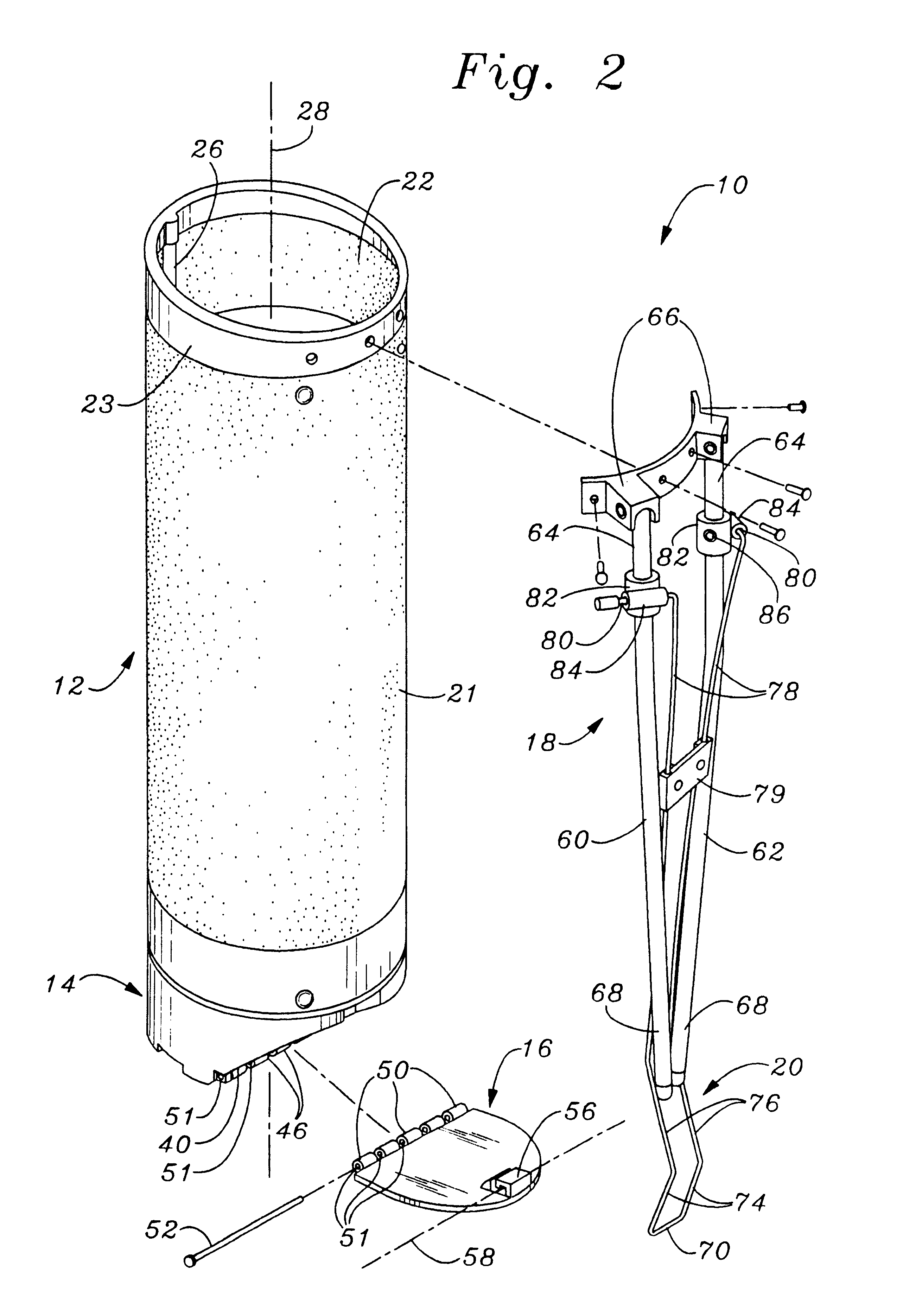 Supported golf bag