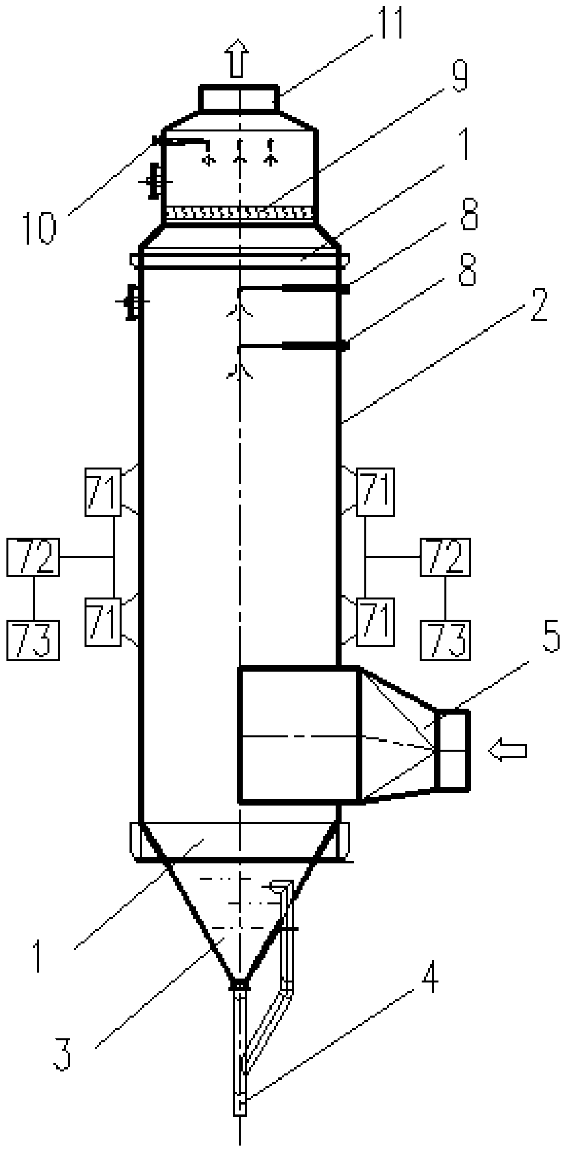 Sound wave agglomeration-based dust removal and ultralow emission device applicable to converter gas