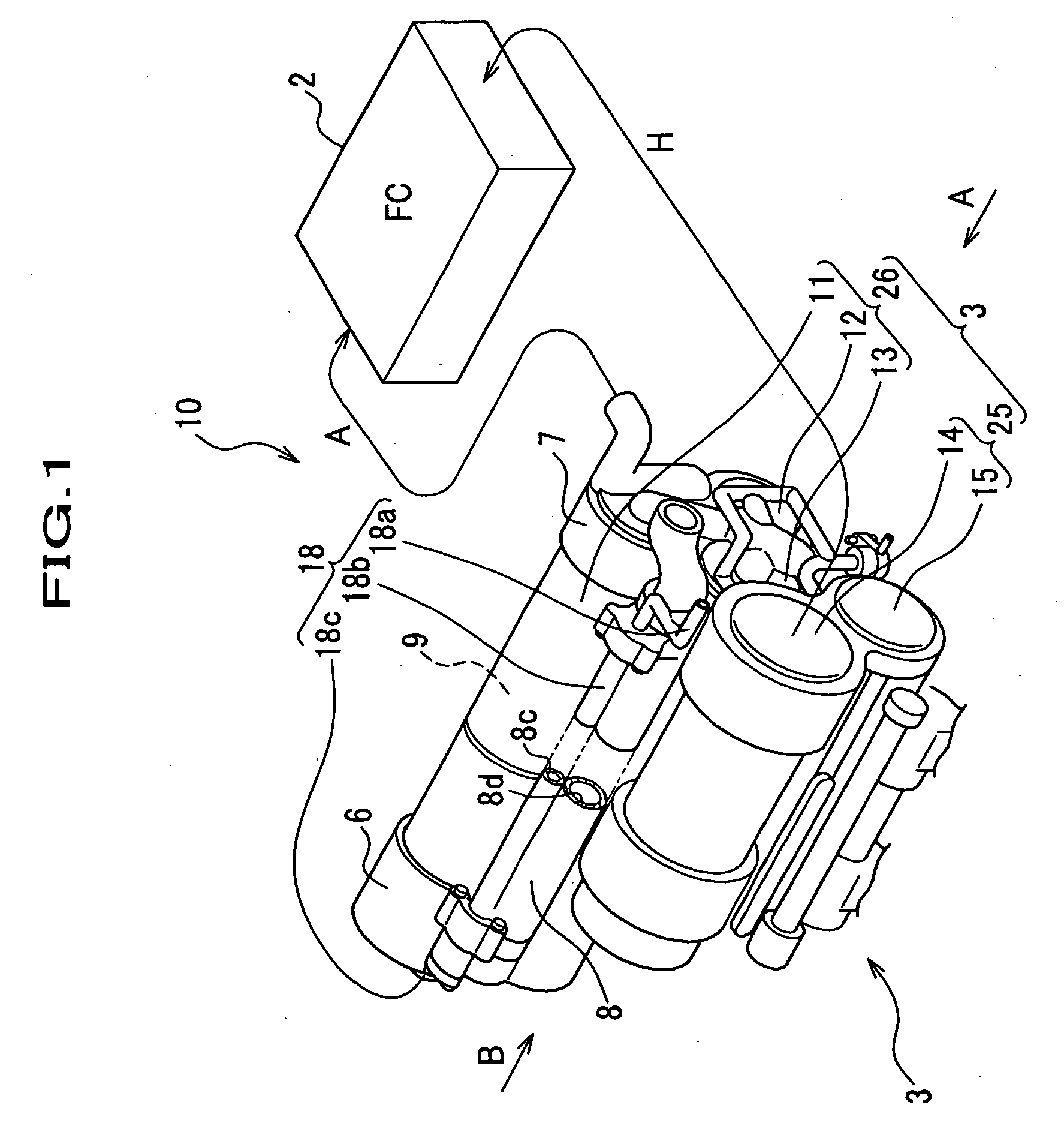 Humidifier for fuel cell and process for warming the same