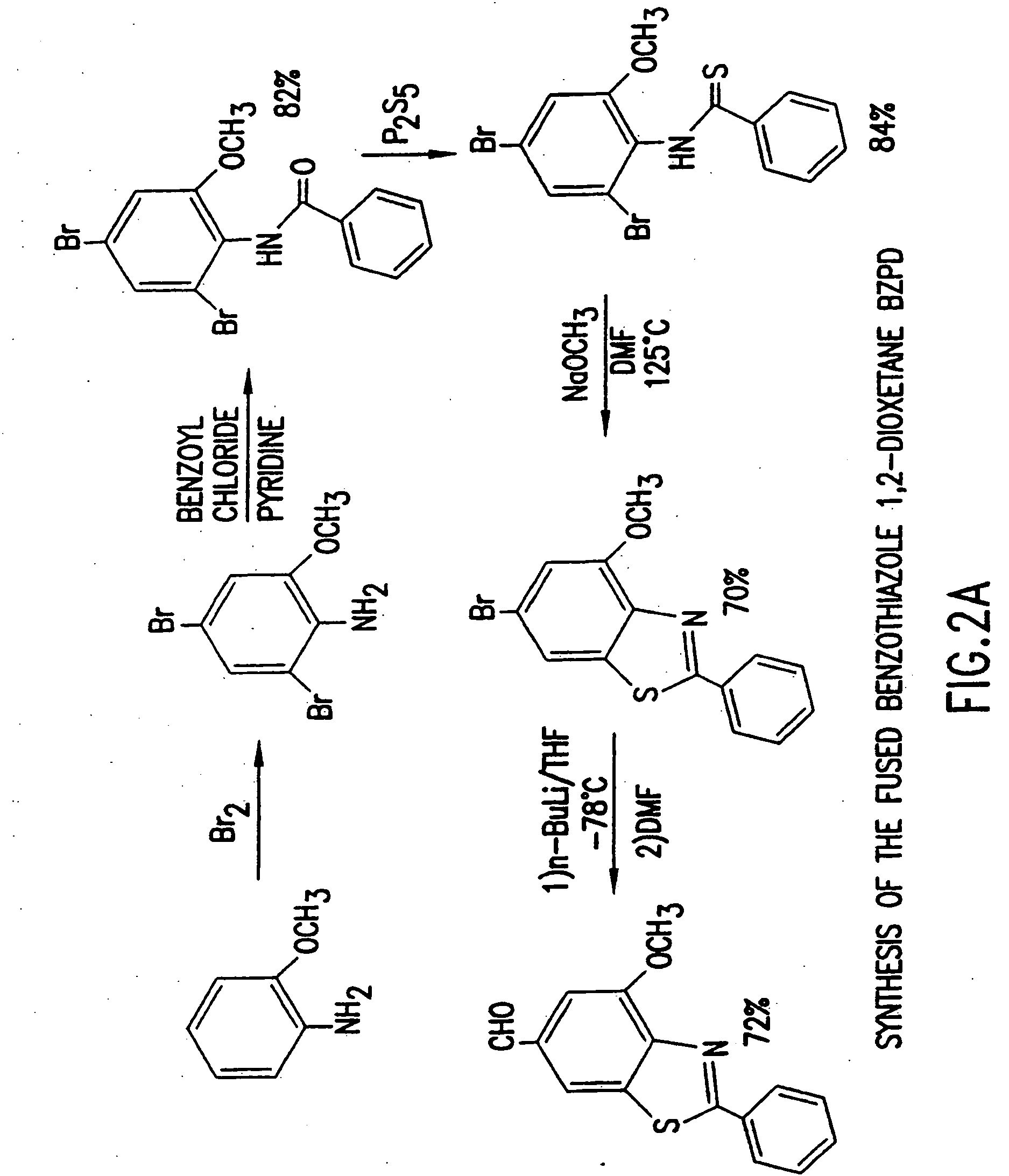 Heteroaryl substituted benzothiazole dioxetanes