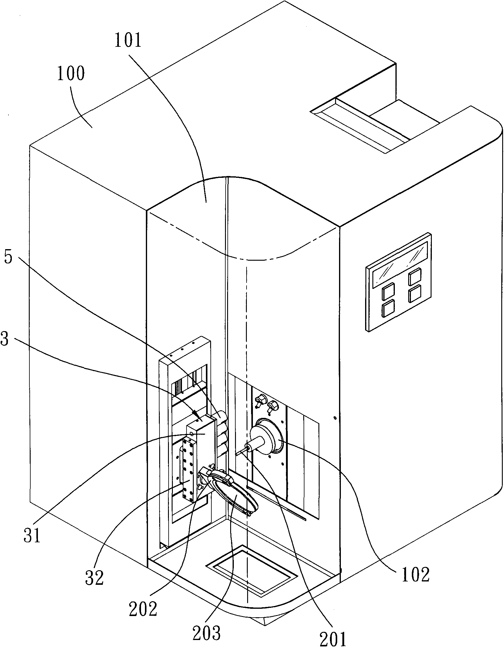 Exhaust type dustproof tool magazine device for machining equipment