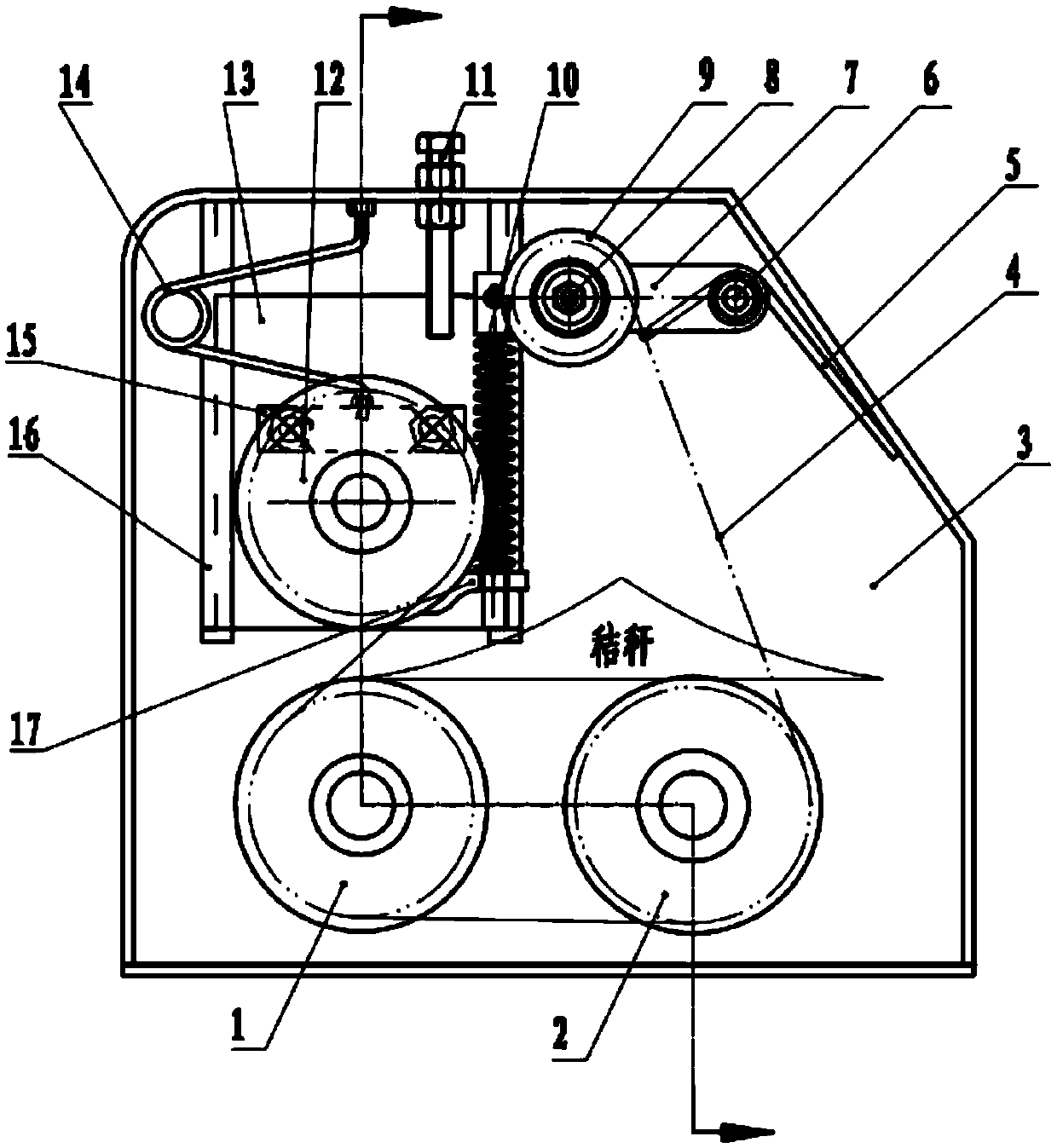 Three-roller medium-sized kneading machine feeding and clamping mechanism